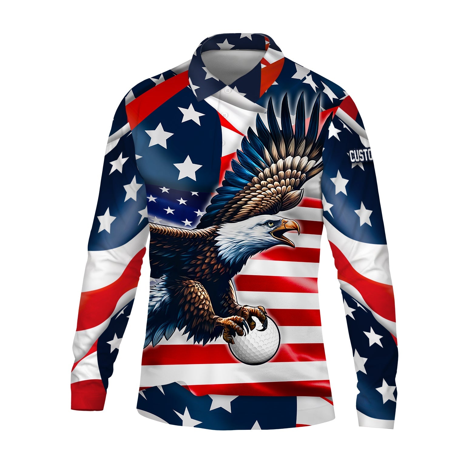 American Flag Custom Golf Polo Shirt, Gift For Golfers, Golf Gift For Men