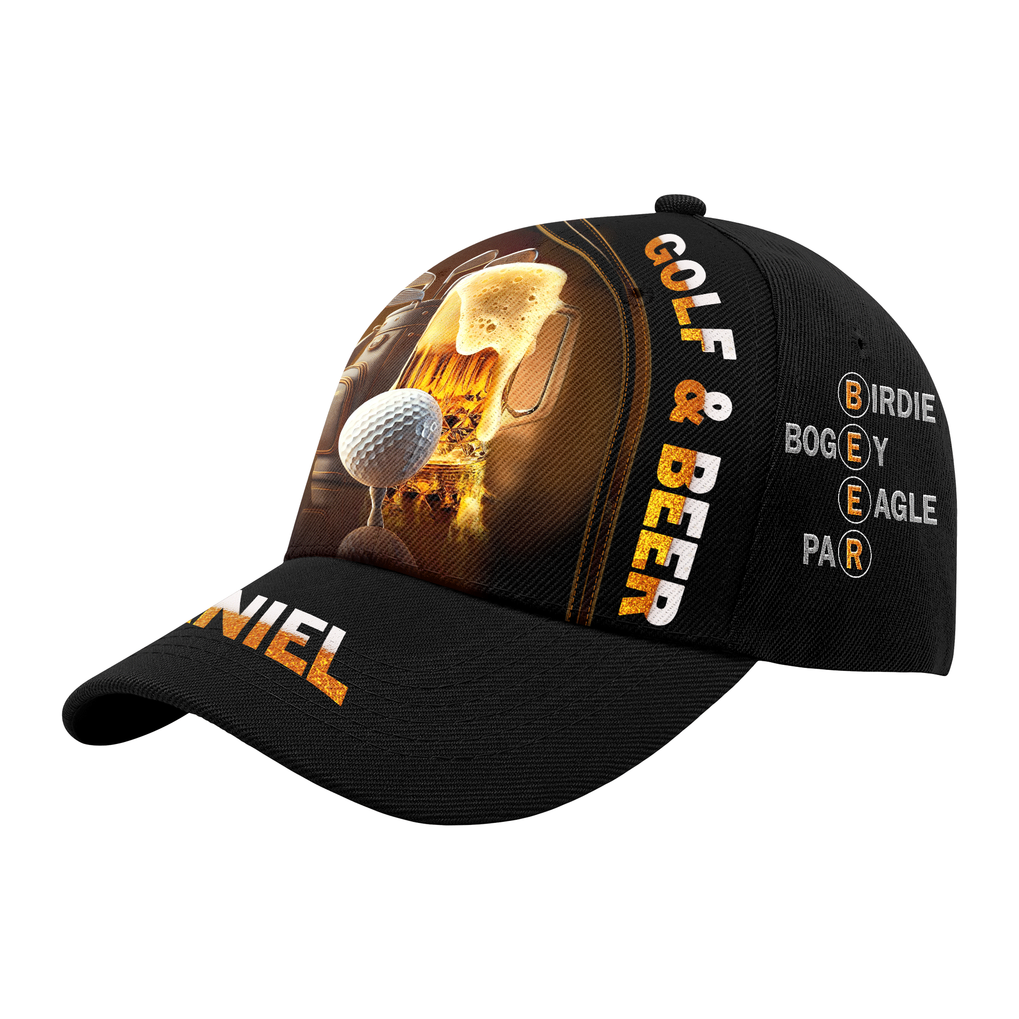 Golf And Beer Personalized Golf Cap, Gift For Dad, Golf Gift For Men