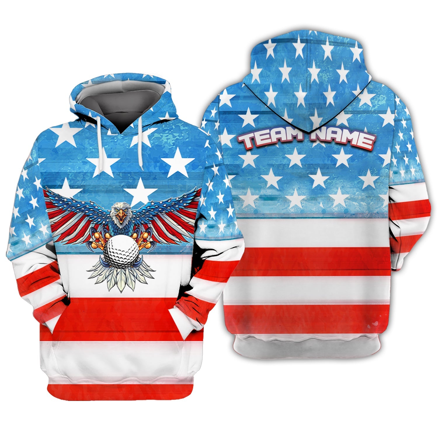 American Flag Eagle Customize Golf Polo Shirt, Gift For Golfers, Golf Gift Ideas