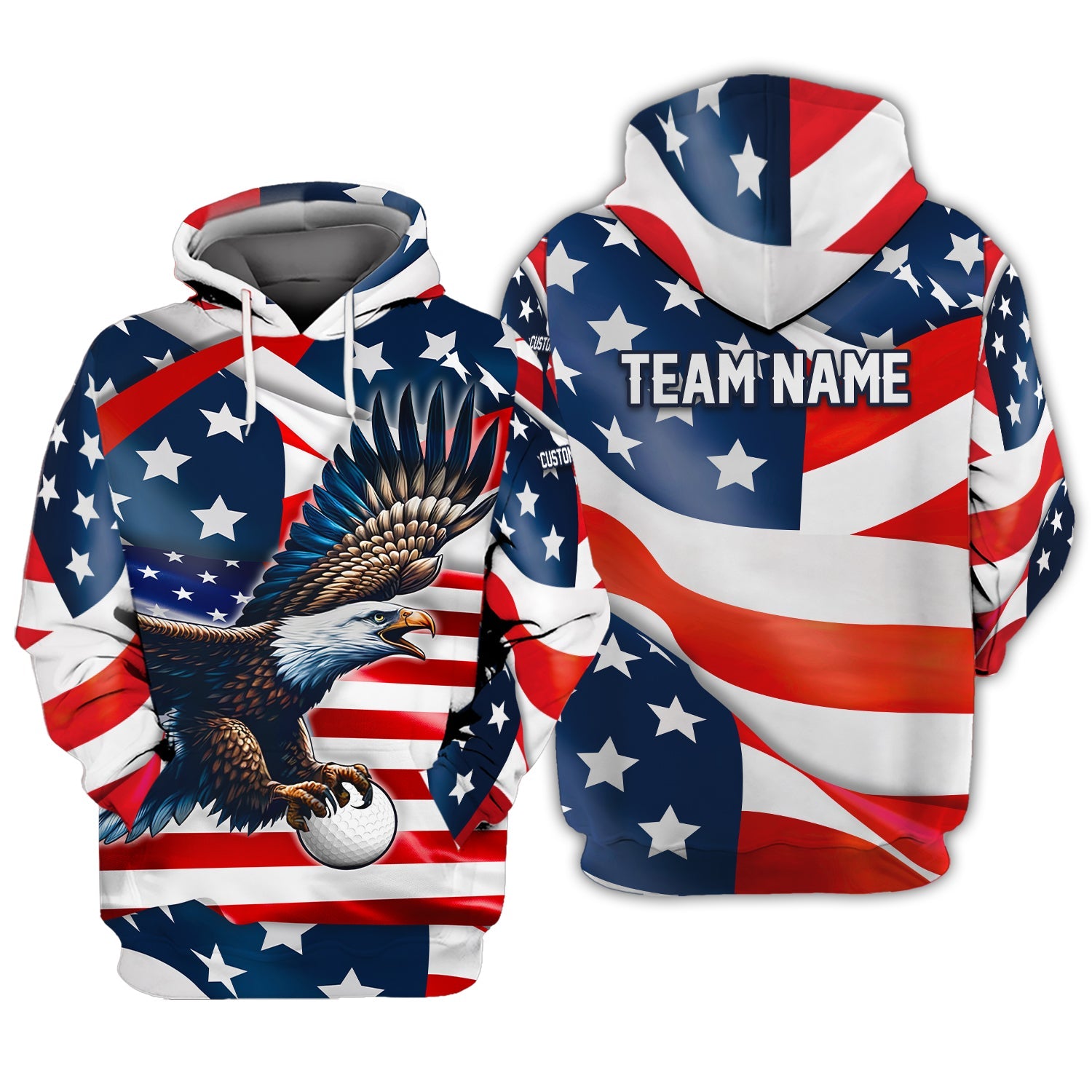 American Flag Custom Golf Polo Shirt, Gift For Golfers, Golf Gift For Men