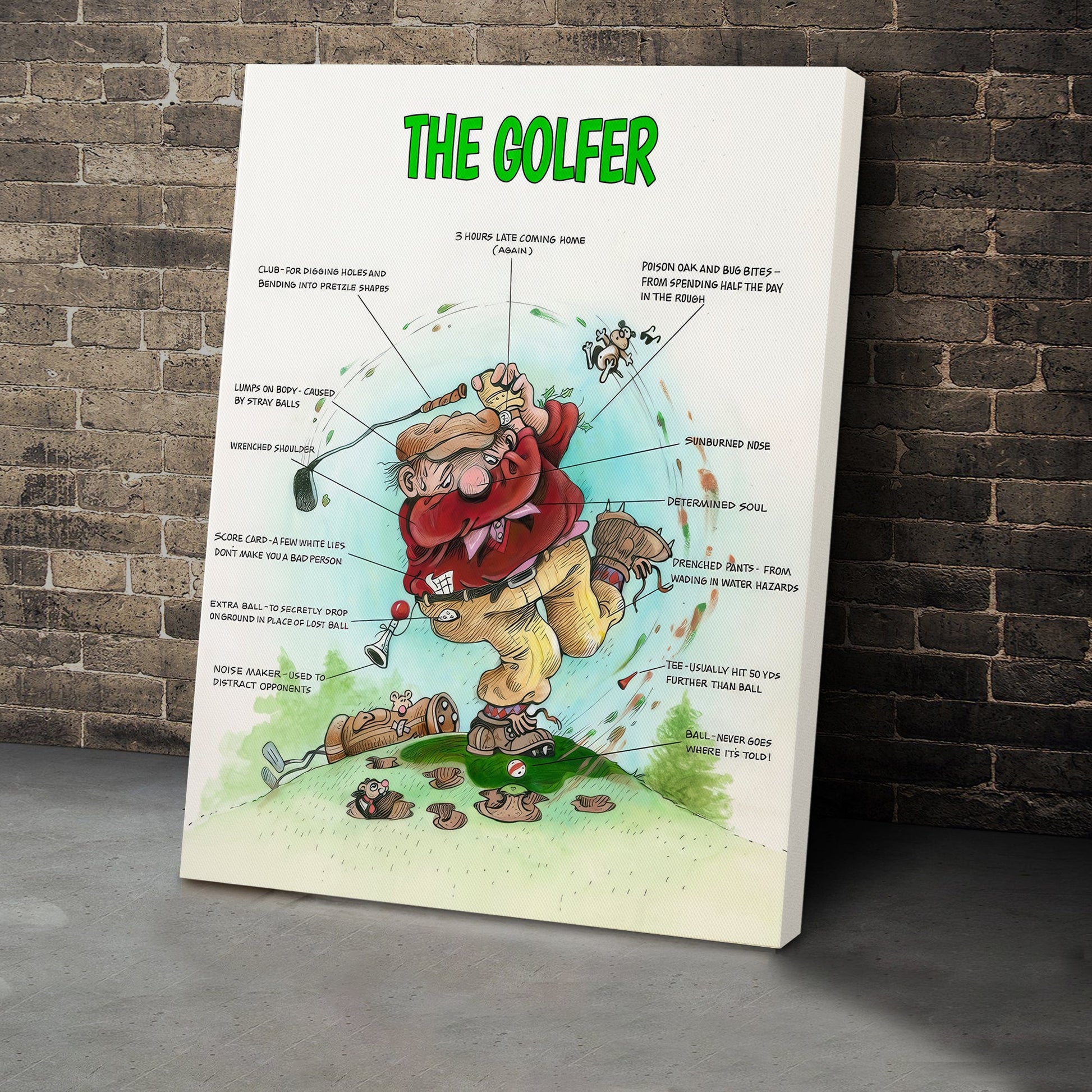 The Golfer Canvas, Golf Canvas Wall Art, Gifts For Golf Lovers, Golf Decor