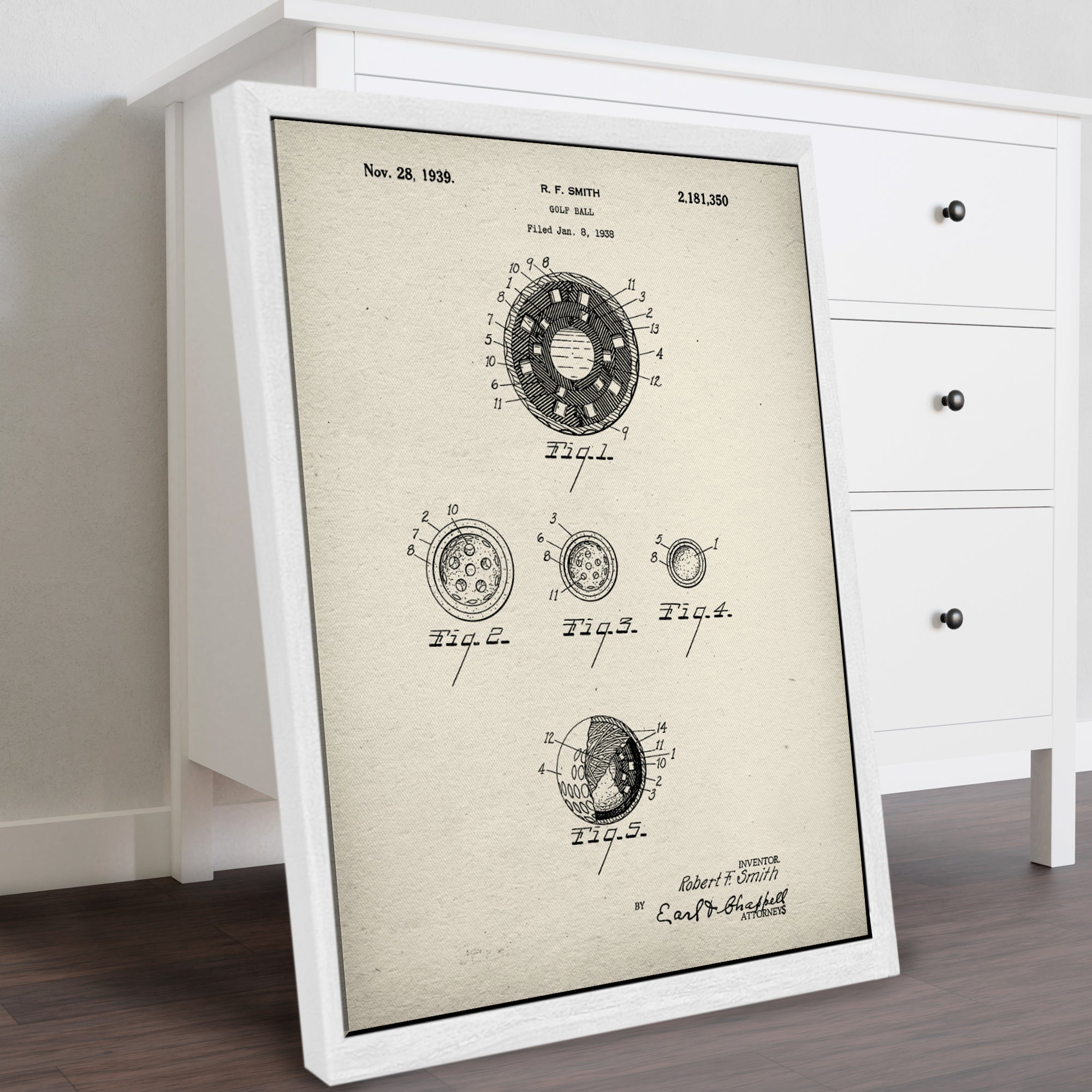 Golf Ball Patent Golf Canvas, Golf Art, Golf Canvas, Gifts For Golf Lovers