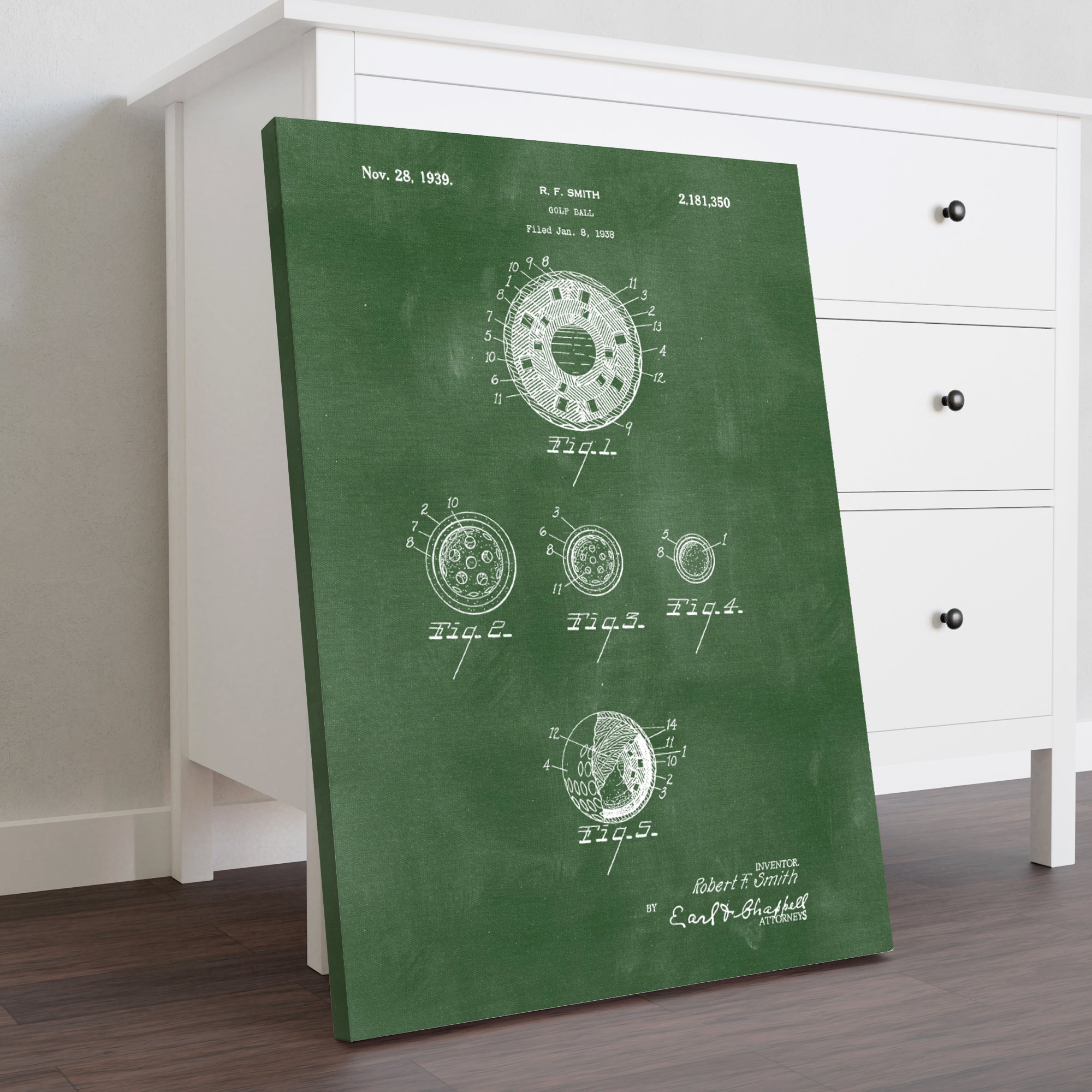 Golf Ball Patent Golf Canvas, Golf Art, Golf Canvas, Gifts For Golf Lovers