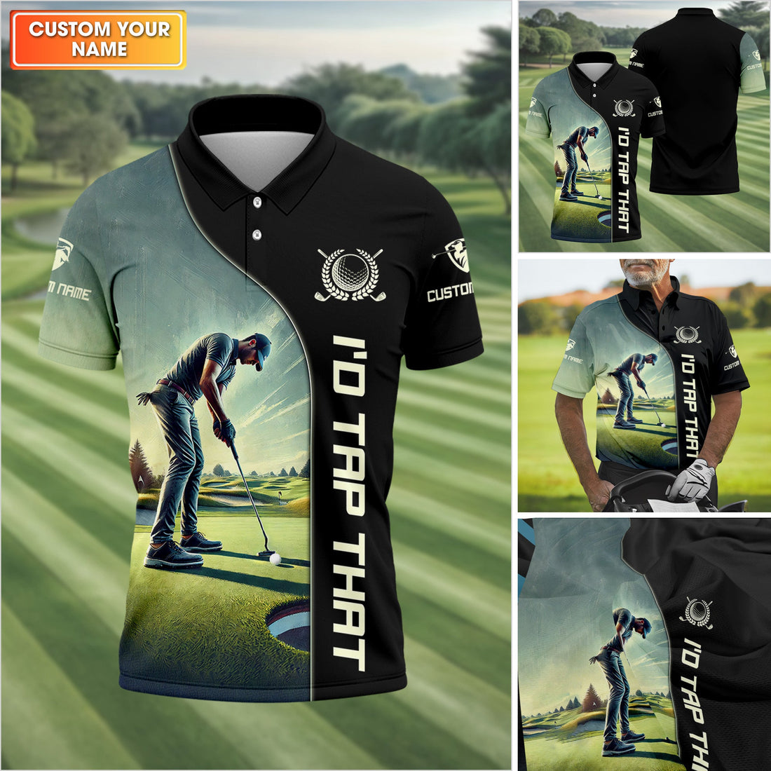 I'd Tap That Custom Golf Polo Shirt, Gift For Golfers, Golf Gift Ideas, Funny Golf Polos