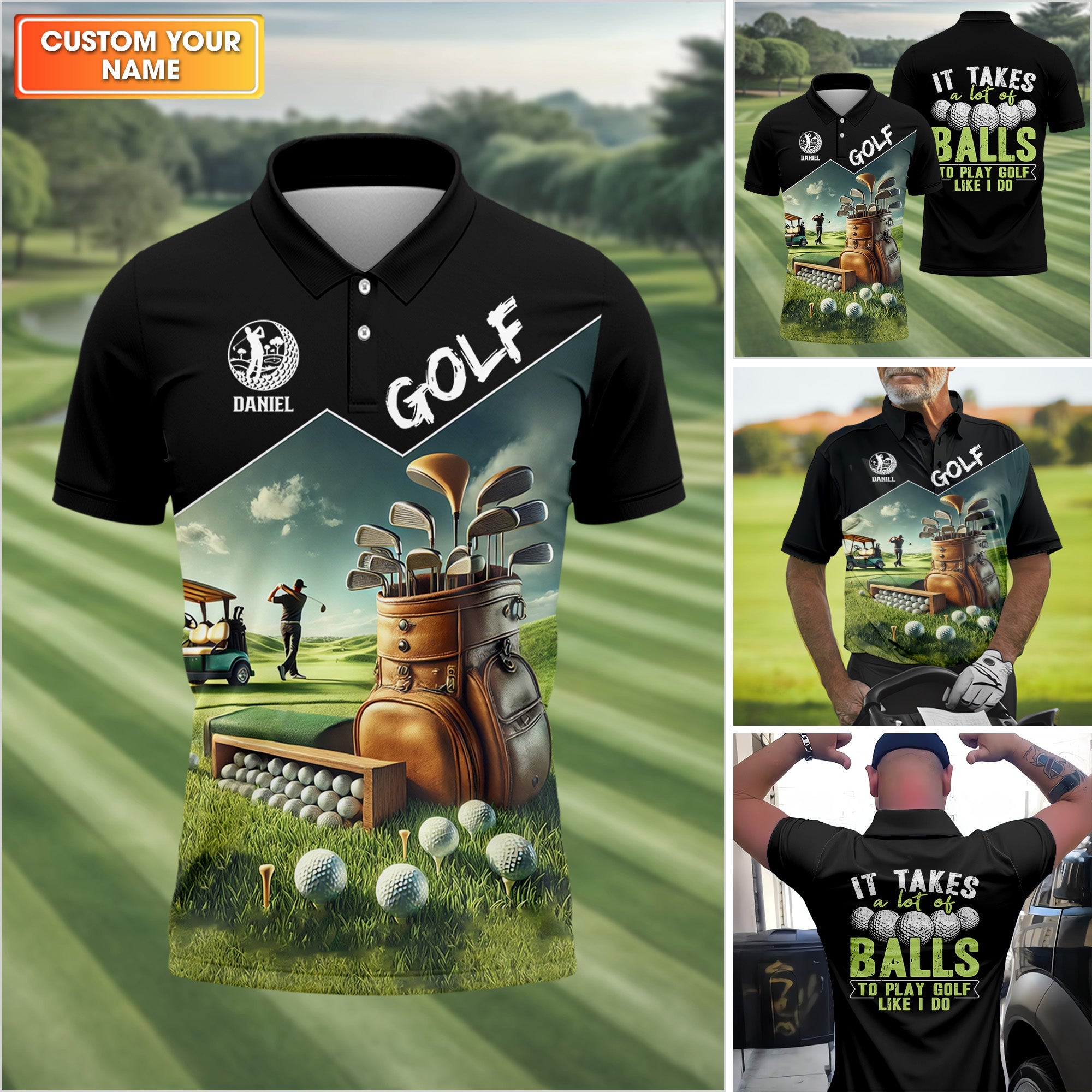 It Takes A Lot Of Balls To Play Golf Like I Do, Custom Golf Shirt, Funny Golf Polos, Unique Gift For Golfer
