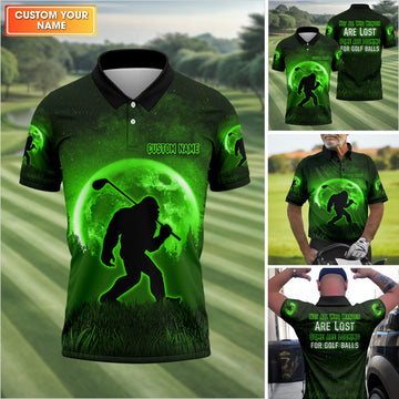 Not All Who Wander Are Lost Bigfoot Custom Golf Shirt, Personalized Golf Shirt, Funny Golf Polo Shirt