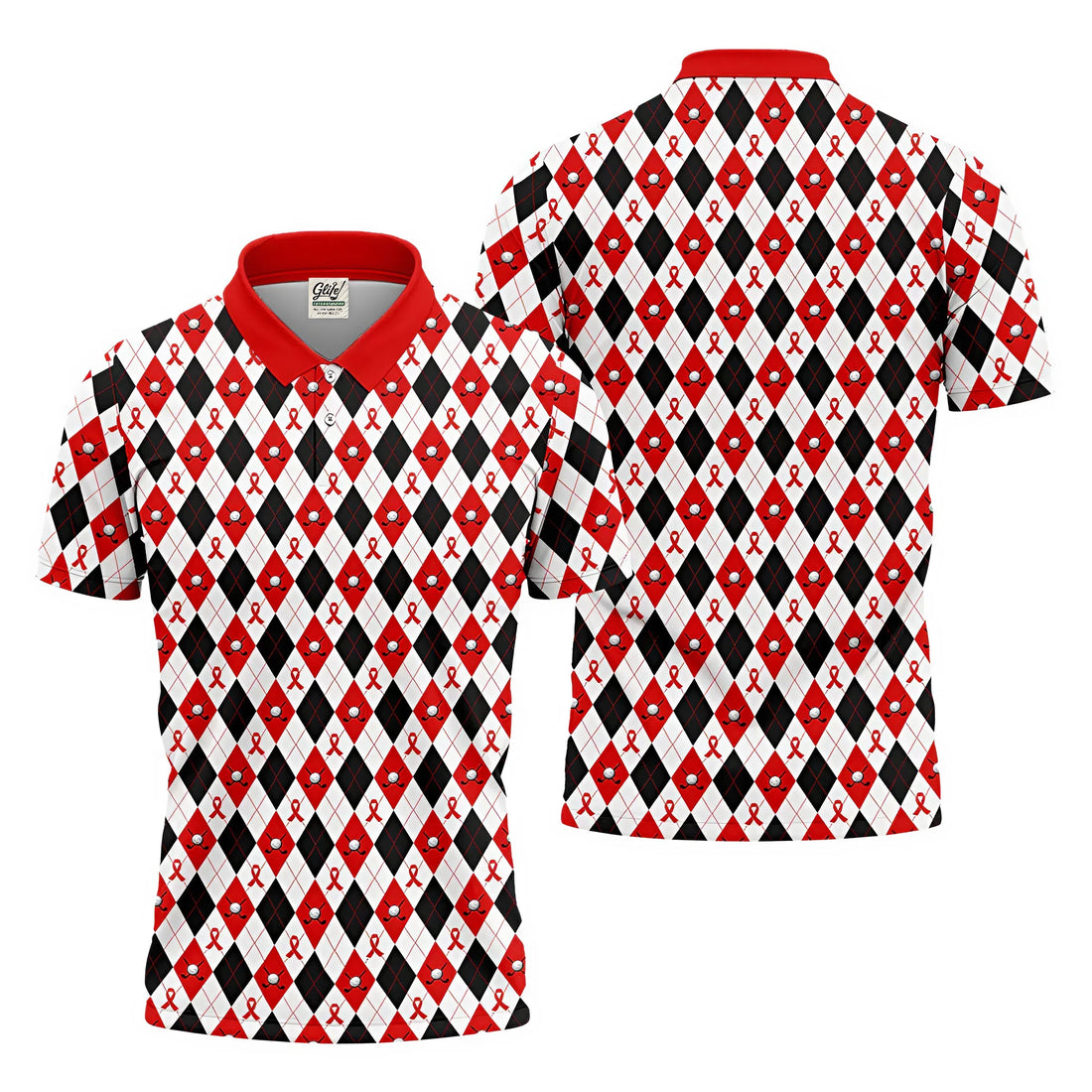 Blood Cancer Men's Polo Shirt, Blood Cancer Awareness Shirt, Men Golf Shirt, Golf Gift For Men