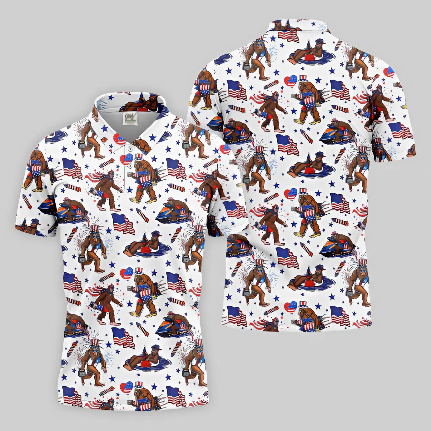 Bigfoot Sasquatch Funny Golf Polo Shirt, Christmas Golf Gift, Dad Golf Gift