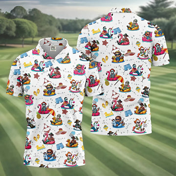 Halloween Summer, Fun Golf Poloss, Long Sleeve Golf Shirts, Men Golf Polo, Michael Myers, Freddy Krueger, Pennywise