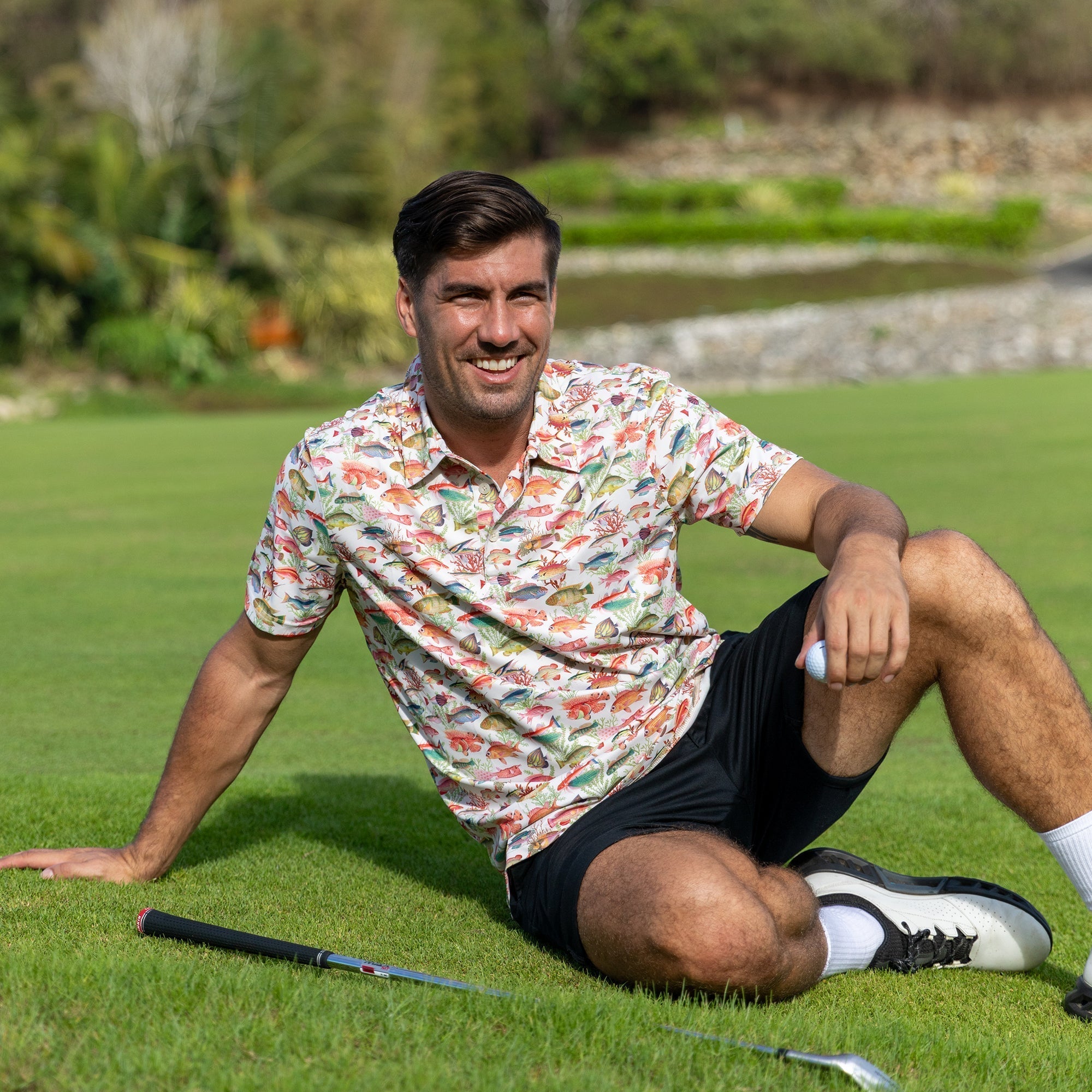 Sea Ocean Fish Men's Golf Polo Shirt, Funny Golf Shirt, Gift For Golfers