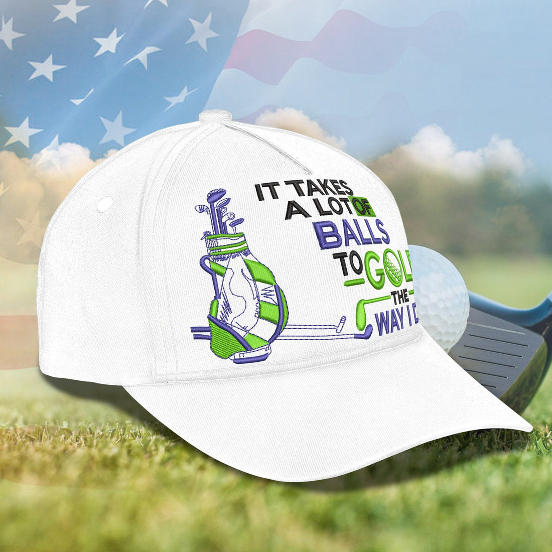It Takes A Lot Of Balls To Golf The Way I Do Golf Cap, Dad Golf Gift, Dad Cap