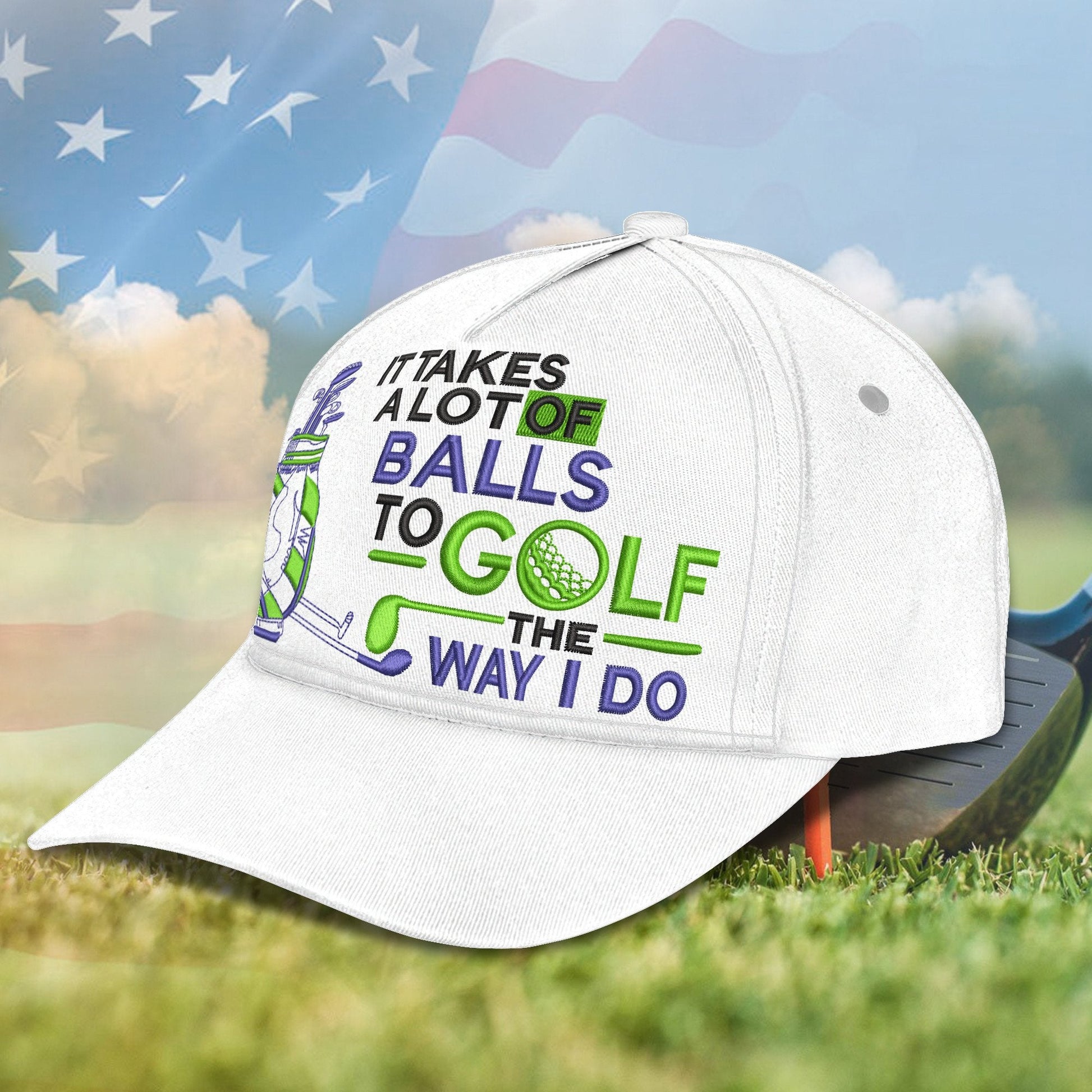 It Takes A Lot Of Balls To Golf The Way I Do Golf Cap, Dad Golf Gift, Dad Cap