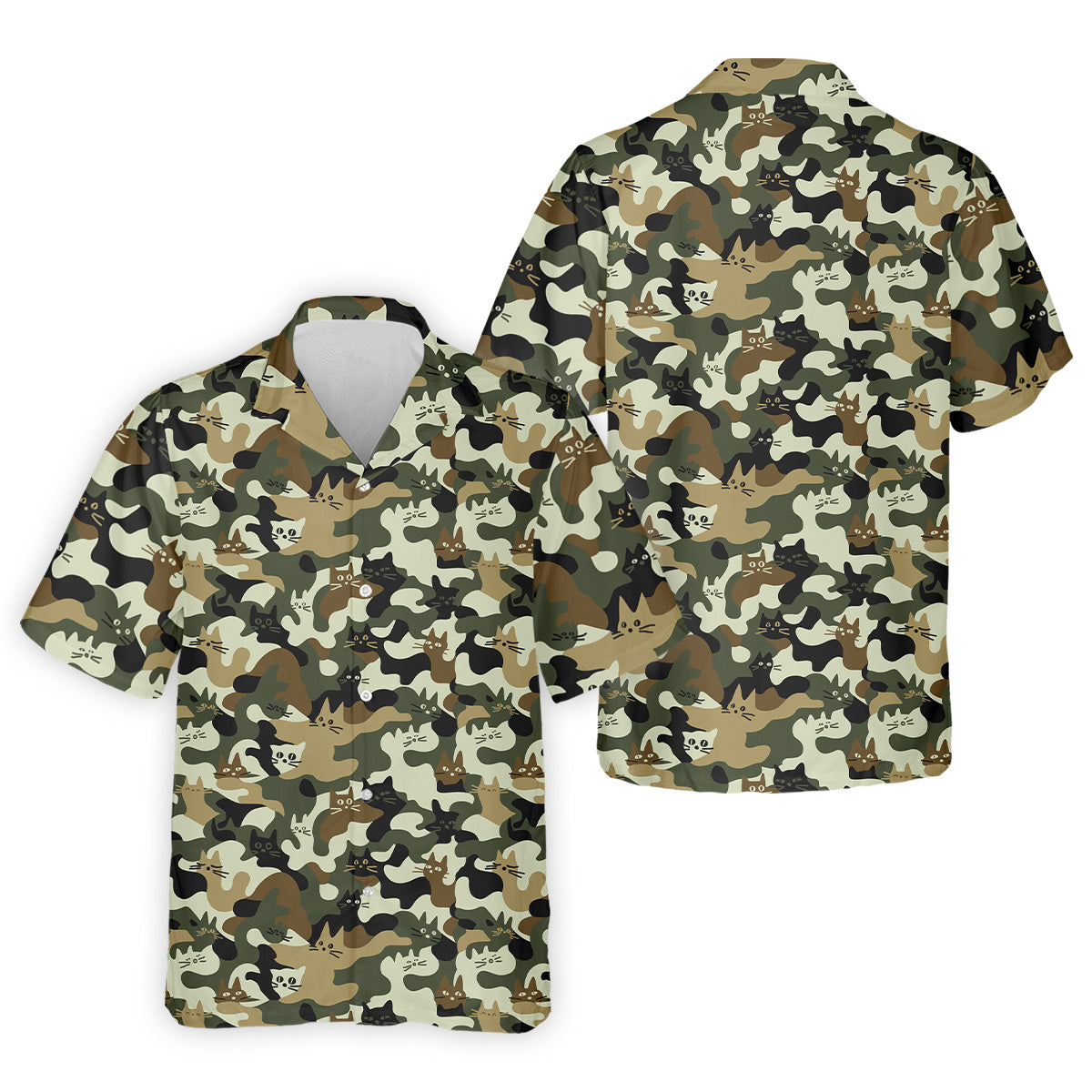 Funny Cat Camo Men's Golf Polo Shirt, Cat Golf Shirt, Funny Golf Shirt, Mens Golf Gift