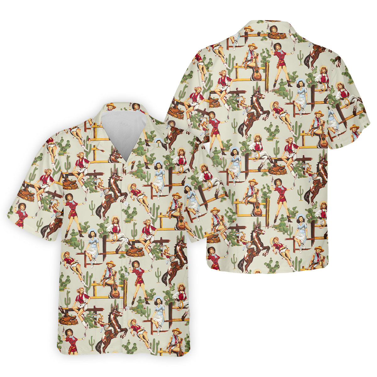 Desert Cowgirl Western Golf Shirt, Fun Golf Shirts For Men, Men's Golf Polo, Cool Golf Gifts