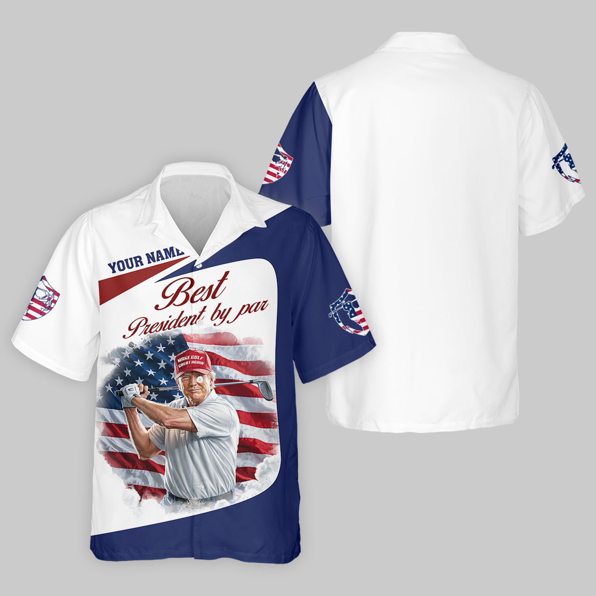 Best President By Par Custom Funny Golf Polo Shirt, Trump Shirt, Christmas Golf Gift