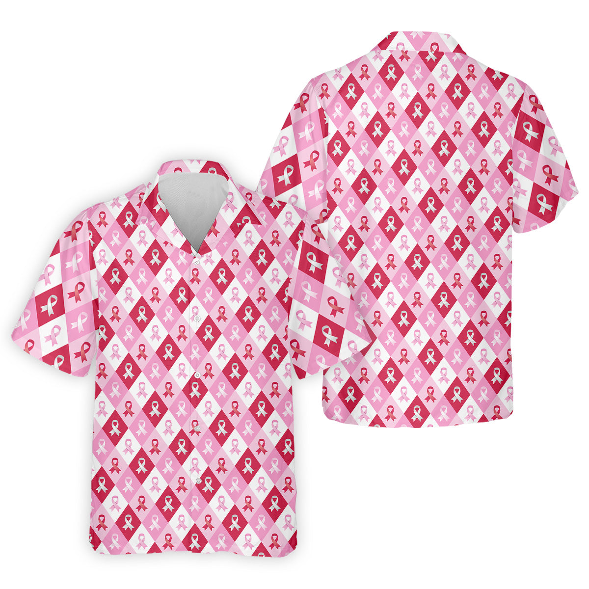 Breast Cancer Golf Shirt, Pink Argyle Golf Shirt, Breast Cancer Awareness Shirts, Golf Gift For Men