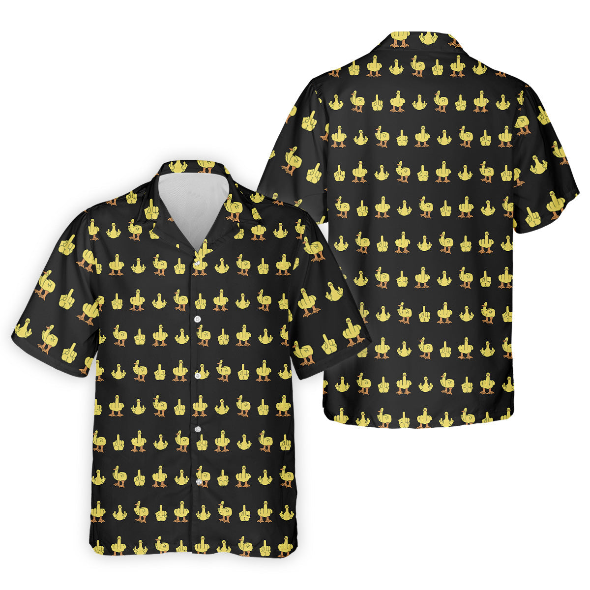 Funny Yellow Duck Men's Golf Polo Shirt, Funny Middle Finger Golf Shirt, Fun Golf Polo Shirt, Golf Gift For Him