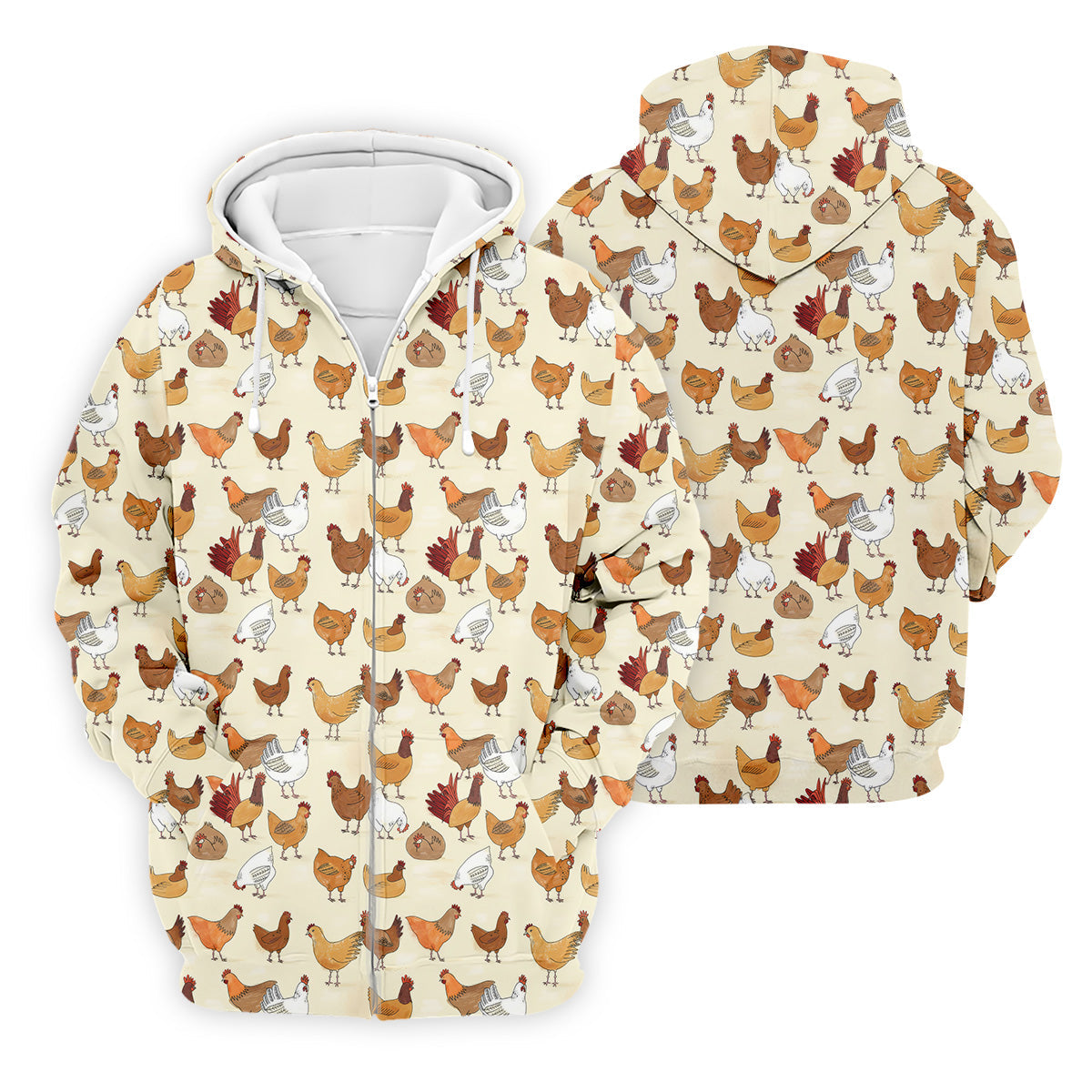 Chicken Family Custom Men's Funny Graphic Golf Polo Shirt, Chicken Lover Gifts, Dad Golf Gift