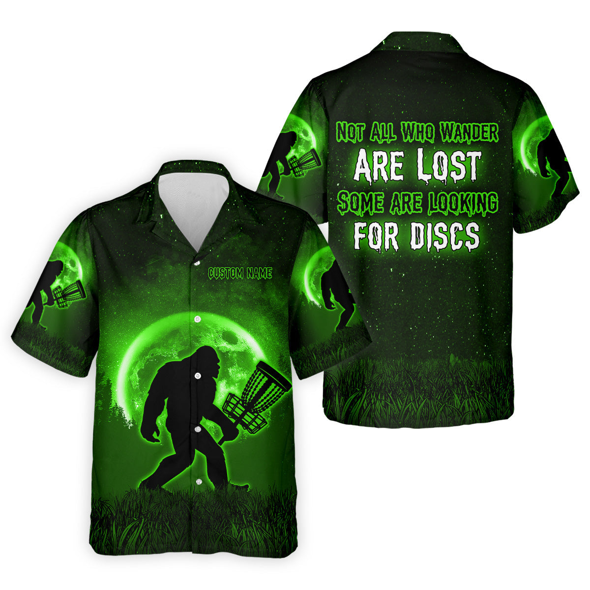 Not All Who Wander Are Lost Bigfoot Disc Golf Shirt, Personalized Golf Shirt, Funny Golf Polo Shirt