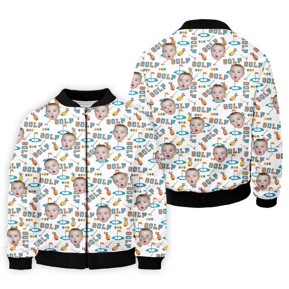 Custom Kids Photo Golf Shirt, Funny Golf Polo Shirt, Gifts For The Golfing Dad, Christmas Golf Gift