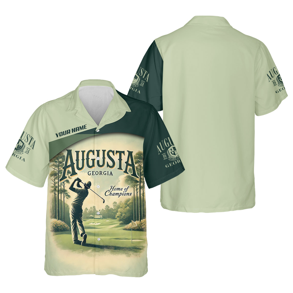 Custom Augusta Georgia Men's Golf Polo Shirt, Mens Golf Gift, Mens Golf Shirt