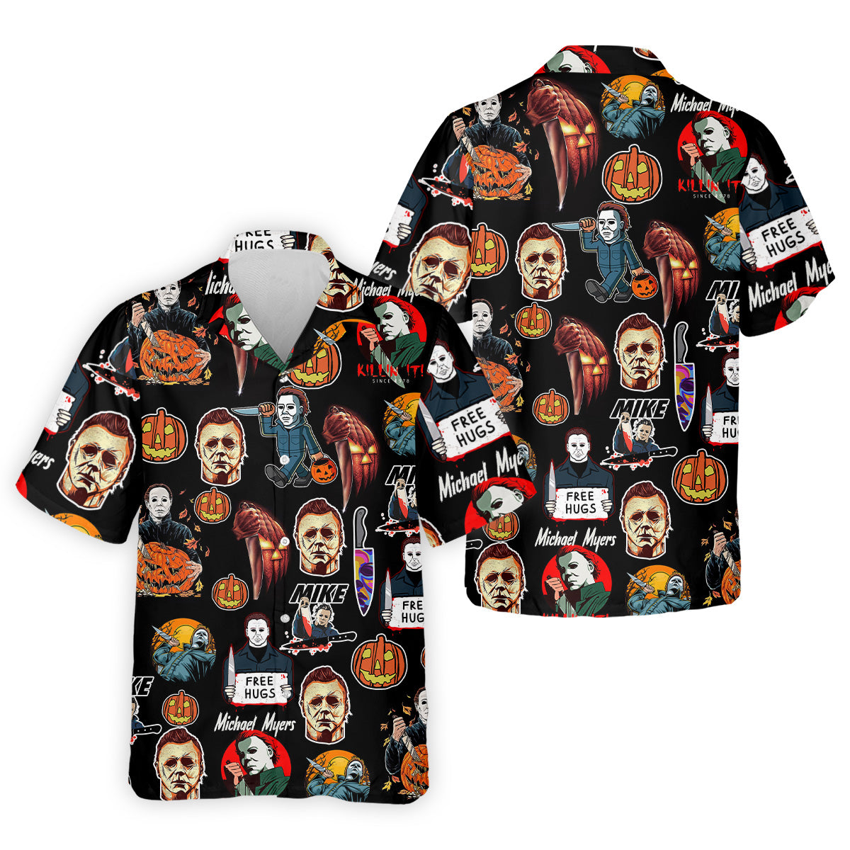 Michael Myers Halloween Golf Tops For Men, Mens Funny Golf Shirts, Horror Movie Shirt