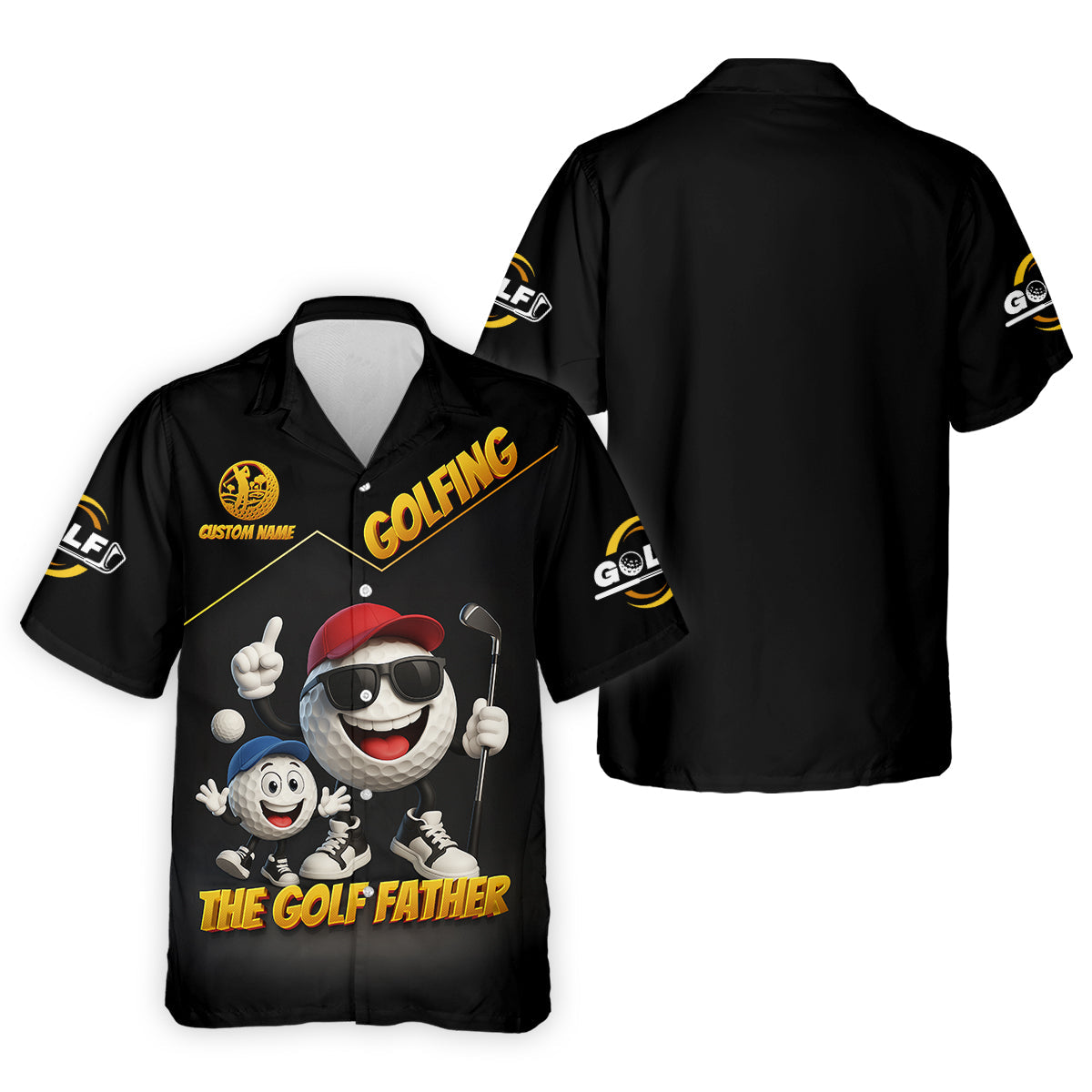 The Golf Father Custom Men's Golf Polo Shirt, Dad Golf Gift, Christmas Golf Gift