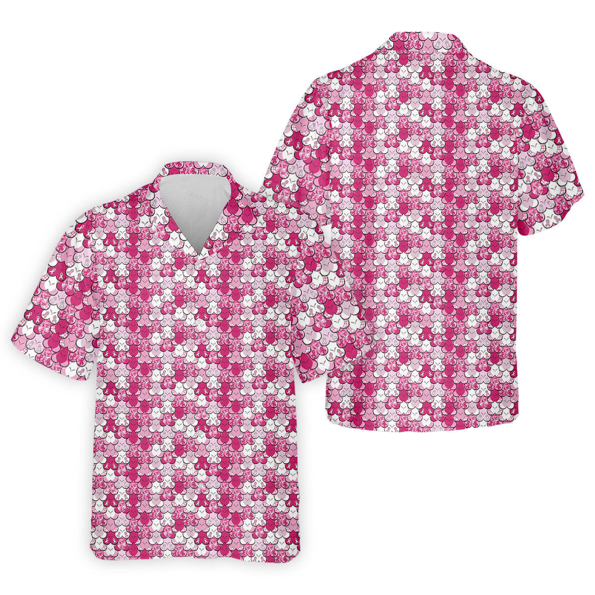 Funny Pink Ribbon Men's Polo Shirt, Breast Cancer Awareness Shirt, Pink Golf Shirt, Men Golf Gift