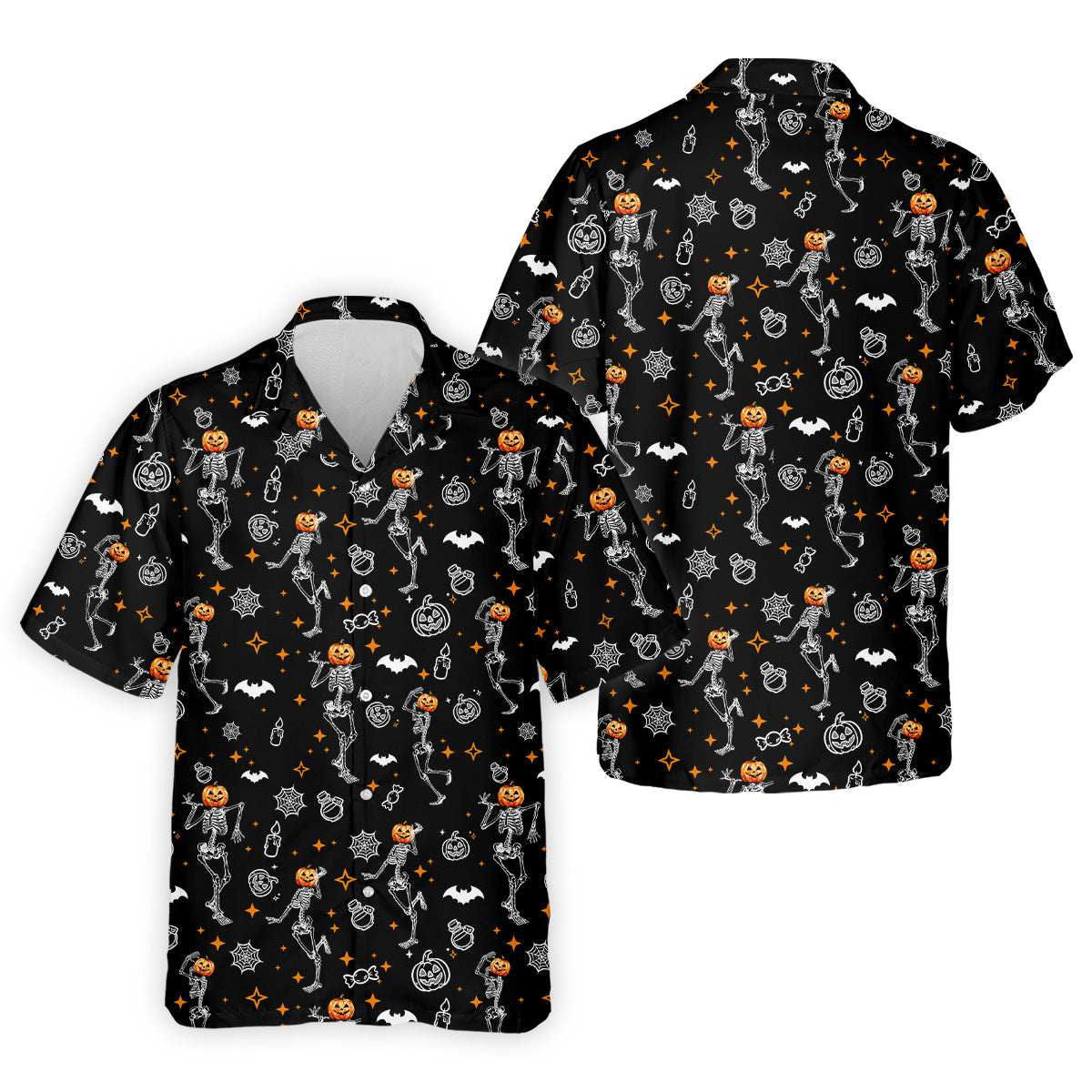 Skeleton Black Golf Shirt, Halloween Golf Shirt, Fun Golf Polos, Men's Long Seeve Golf Shirts, Golf Gifts For Men