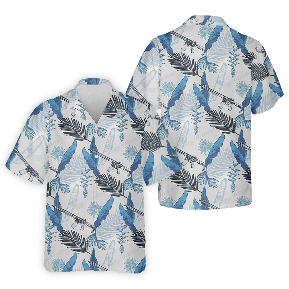 Blue Feather Golf Polo Shirt, Mens Golf Gift, Mens Tropical Shirts
