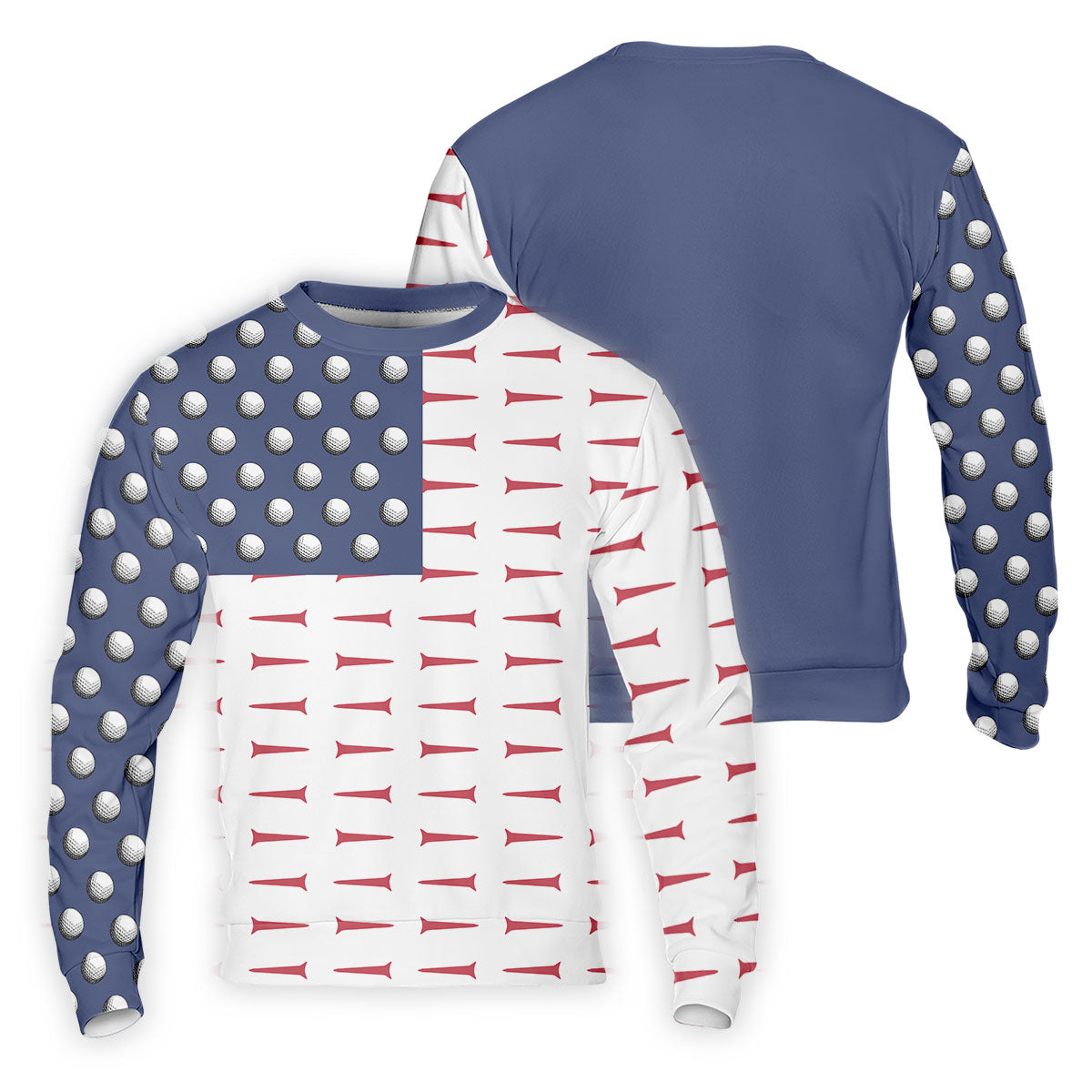 American Flag Men's Golf Polo Shirt, Men's 4th Of July Shirts, USA Golf Shirt, Gifts For Golfing Dad