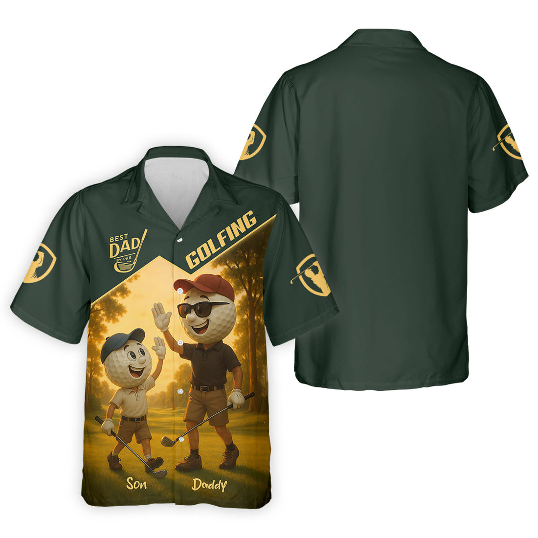 Best Dad By Par Personalized Men's Golf Polo Shirt, Dad Golf Gift, Christmas Golf Gift