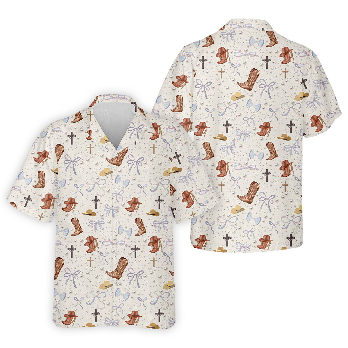 Coquette Pattern Western Golf Shirt, Fun Golf Shirts For Men, Men's Golf Polo, Golfing Apparel
