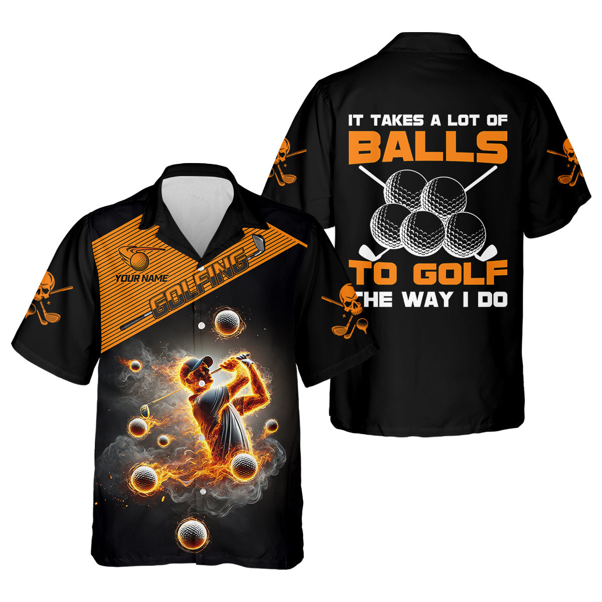 It Takes A Lot Of Balls To Golf The Way I Do Custom Men's Golf Polo Shirt, Dad Golf Gift
