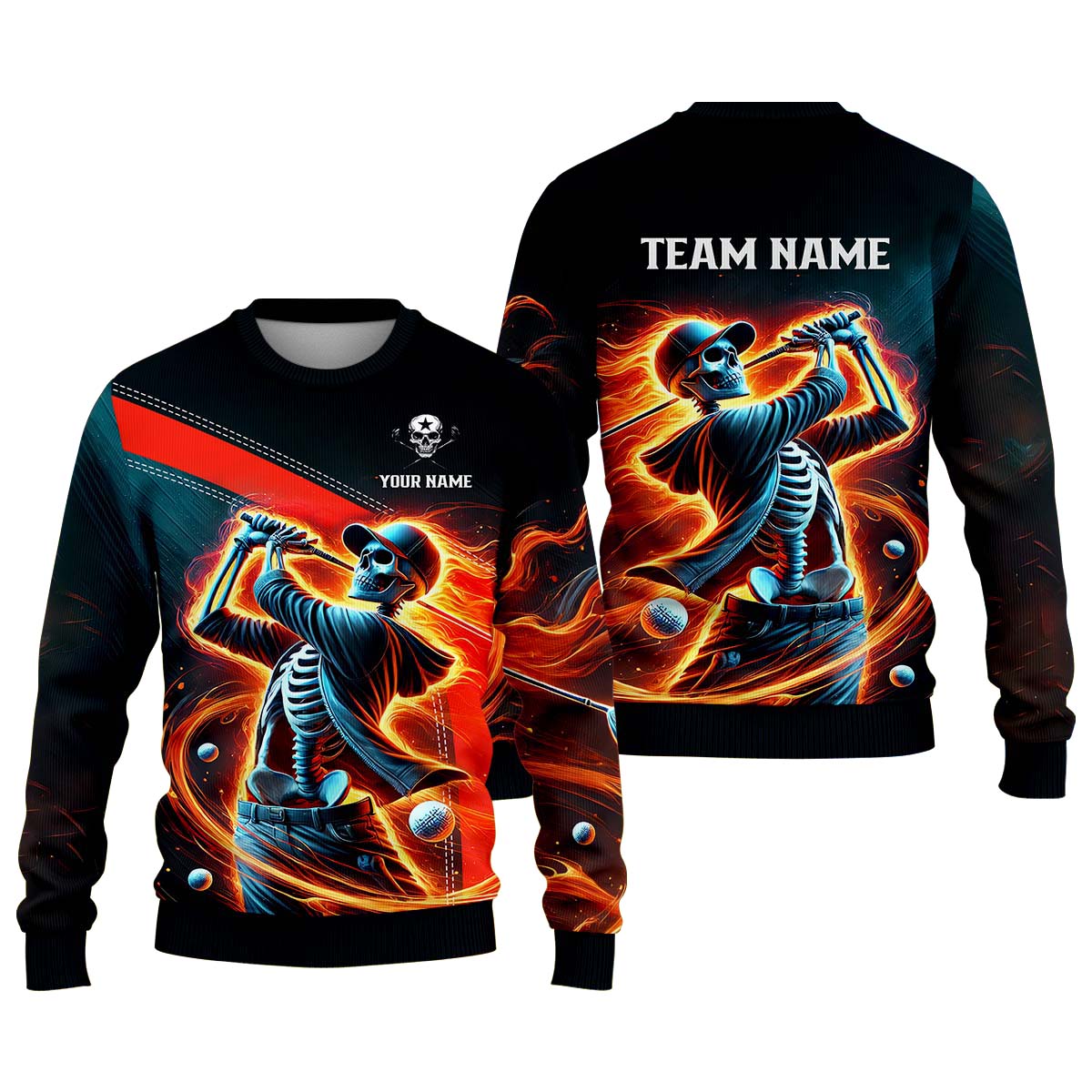 Skeleton Shirt, Personalized Golf Shirt, Unique Gift For Golfer