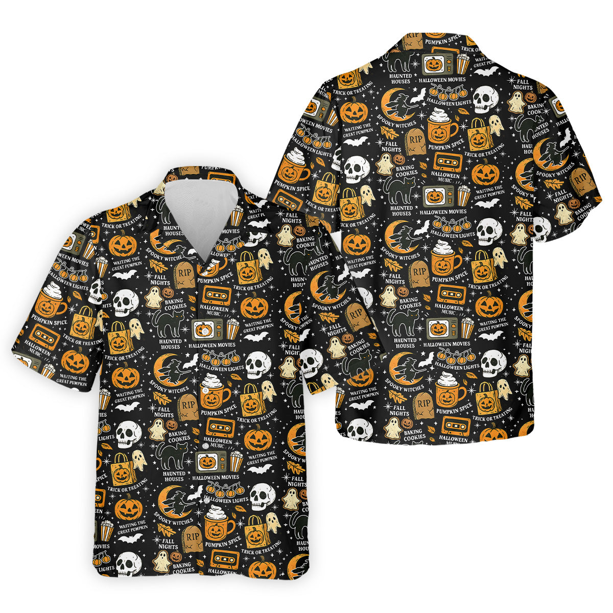 Vintage Halloween Spooky Witches Golf Polo Shirts, Halloween Theme Shirts, Ghost Pumpkin, Fun Golf Shirts For Mens