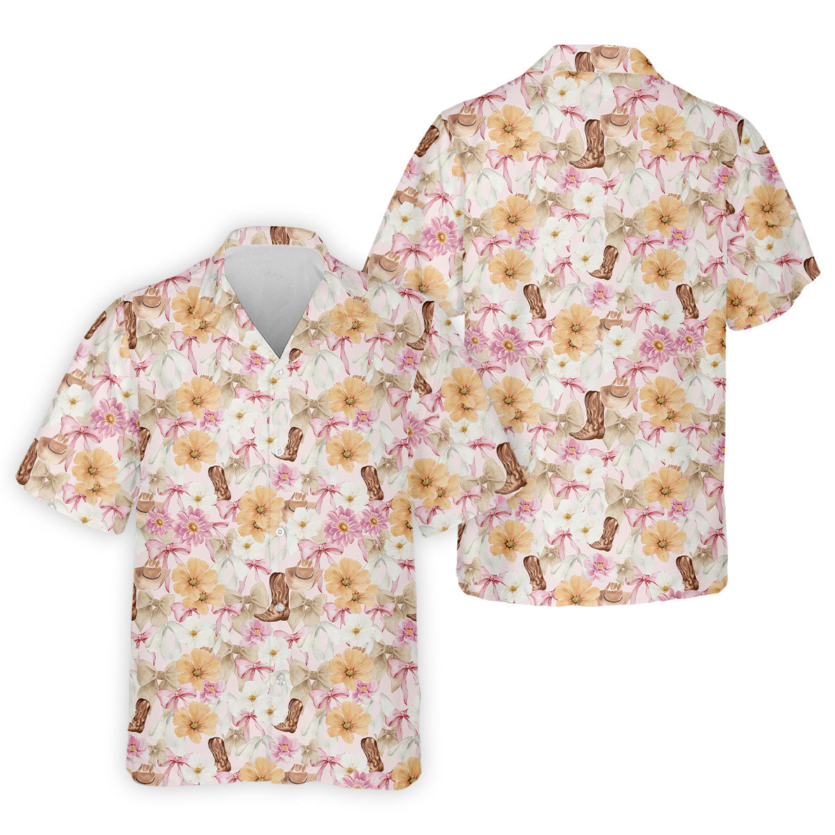 Coquette Flower Western Golf Shirt, Cute Golf Outfit, Matching Golf Shirt, Men's Golf Polo