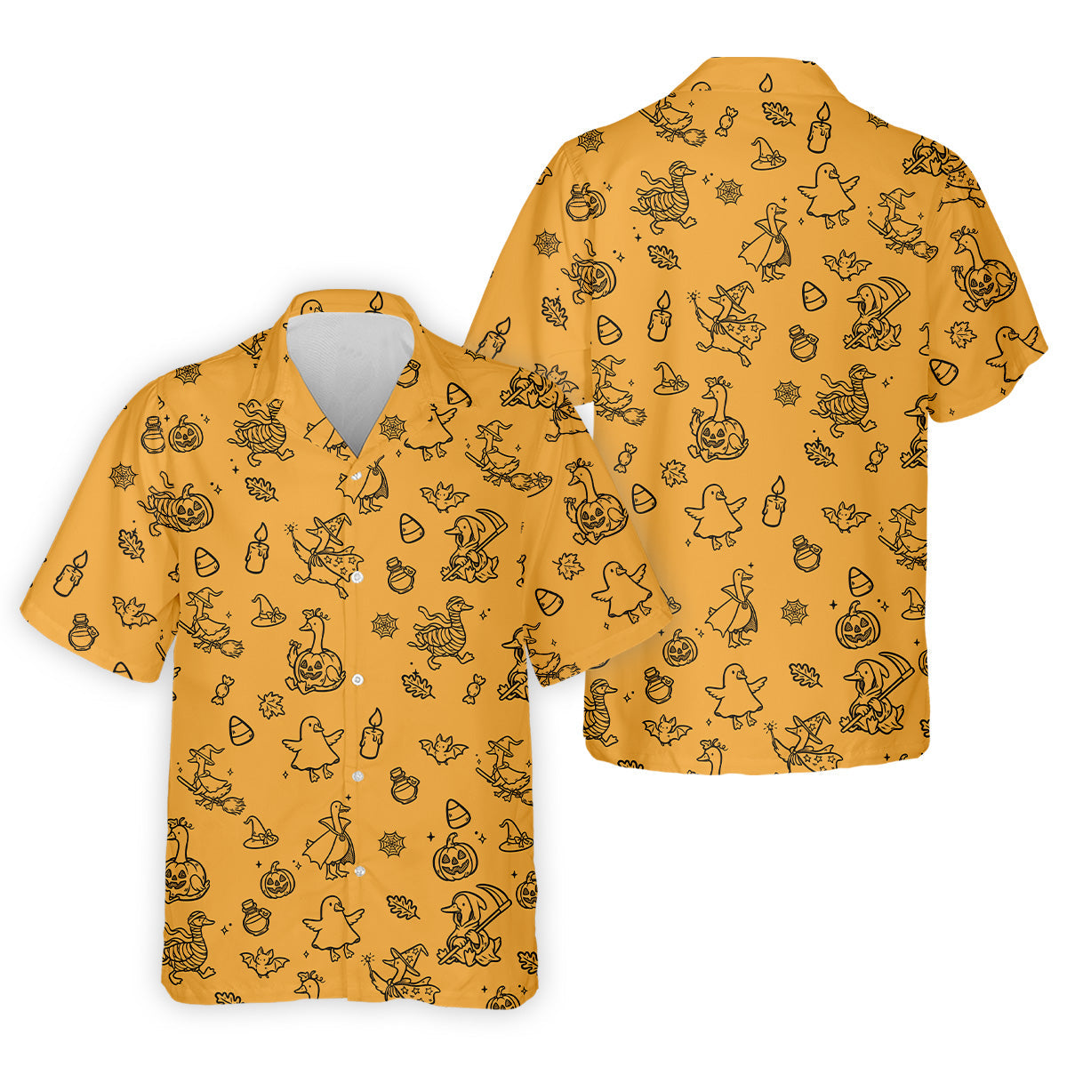 Goose Halloween, Doodle Pattern, Yellow Golf Shirt, Mens Funny Golf Shirts, Long Sleeve Golf Shirts, Men Golf Polo