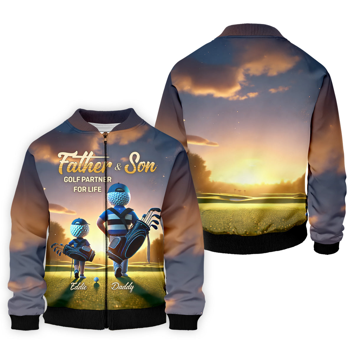 Father And Son Golf Partner For Life Custom Men's Golf Polo Shirt, Dad Golf Gift, Christmas Golf Gift