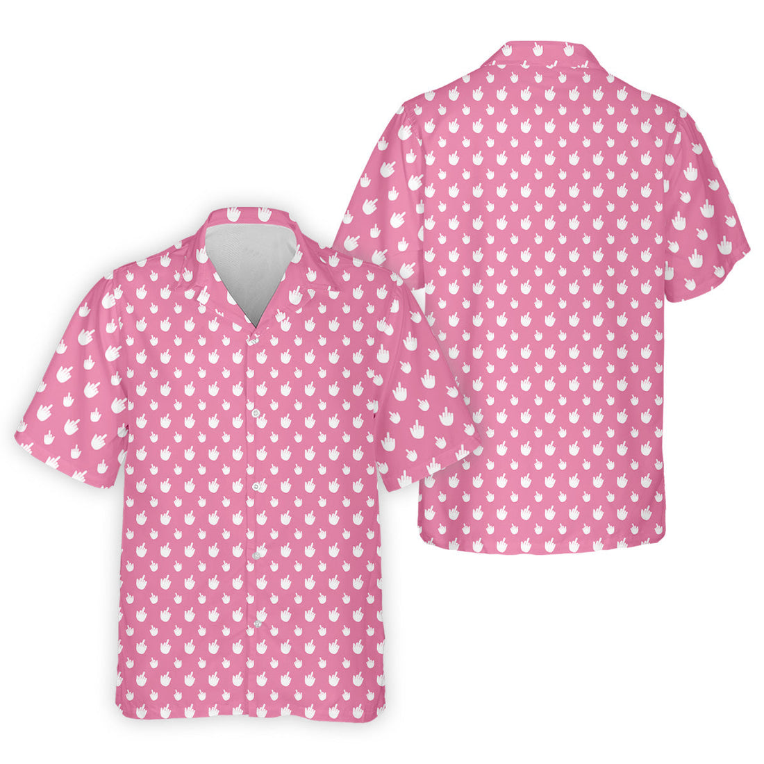 Funny Middle Finger Pink Golf Shirt, Men's Funny Golf Shirts, Men's Golf Polo, Golfing Apparel