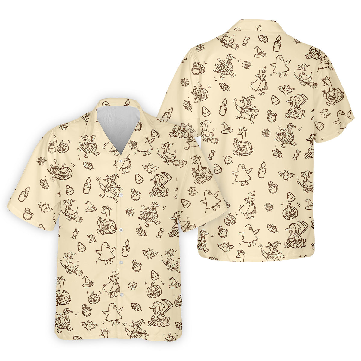 Goose Halloween, Doodle Pattern, Beige Golf Shirt, Mens Funny Golf Shirts, Long Sleeve Golf Shirts, Men Golf Polo