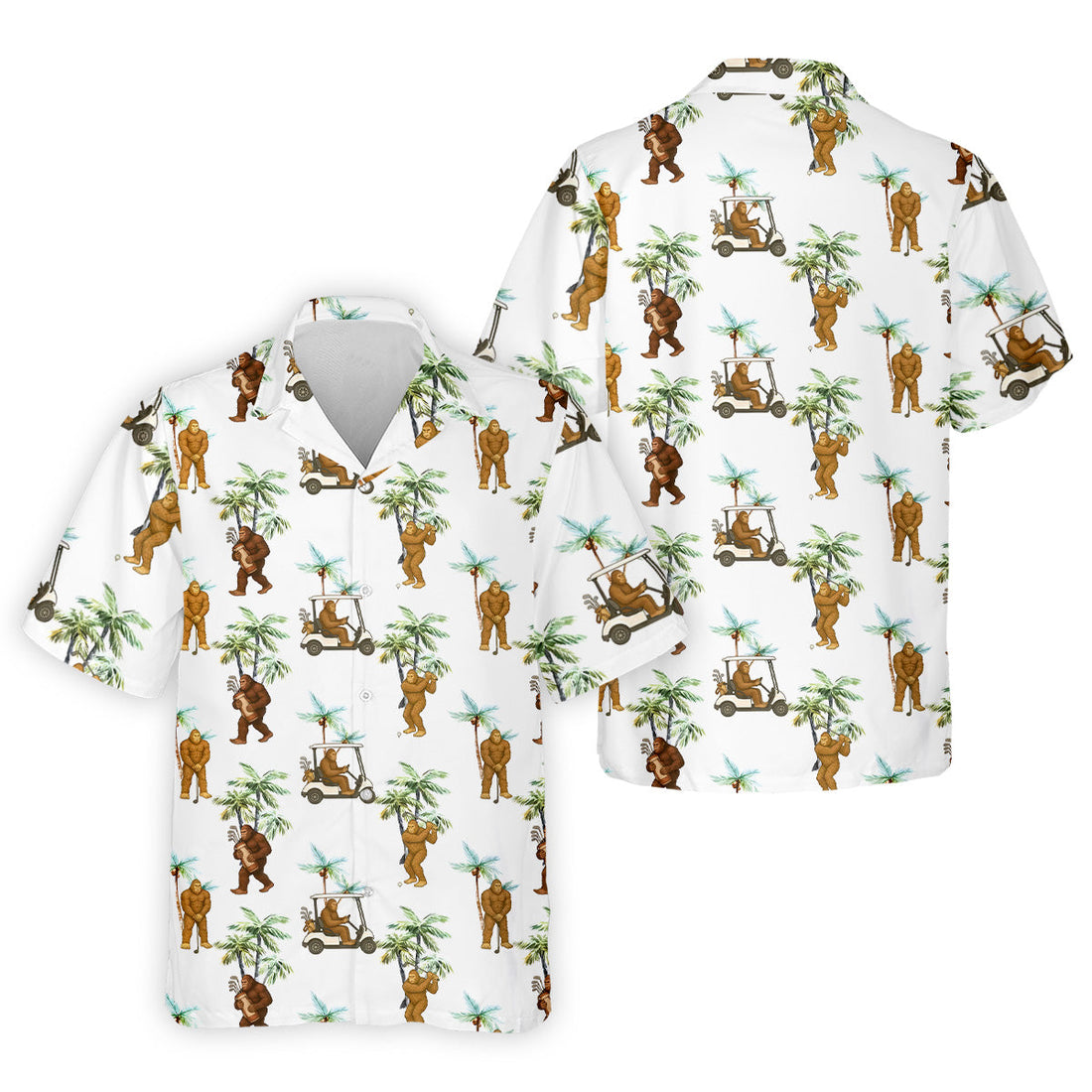 Bigfoot Golf Hawaiian Shirt, Tropical Golf Shirts, Fun Golf Shirts For Men, Golfing Apparel
