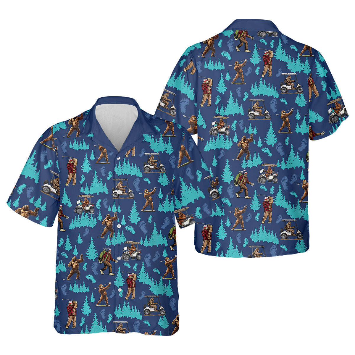 Bigfoot Sasquatch Custom Men's Golf Polo Shirt, Bigfoot Golf Shirt, Funny Golf Gifts