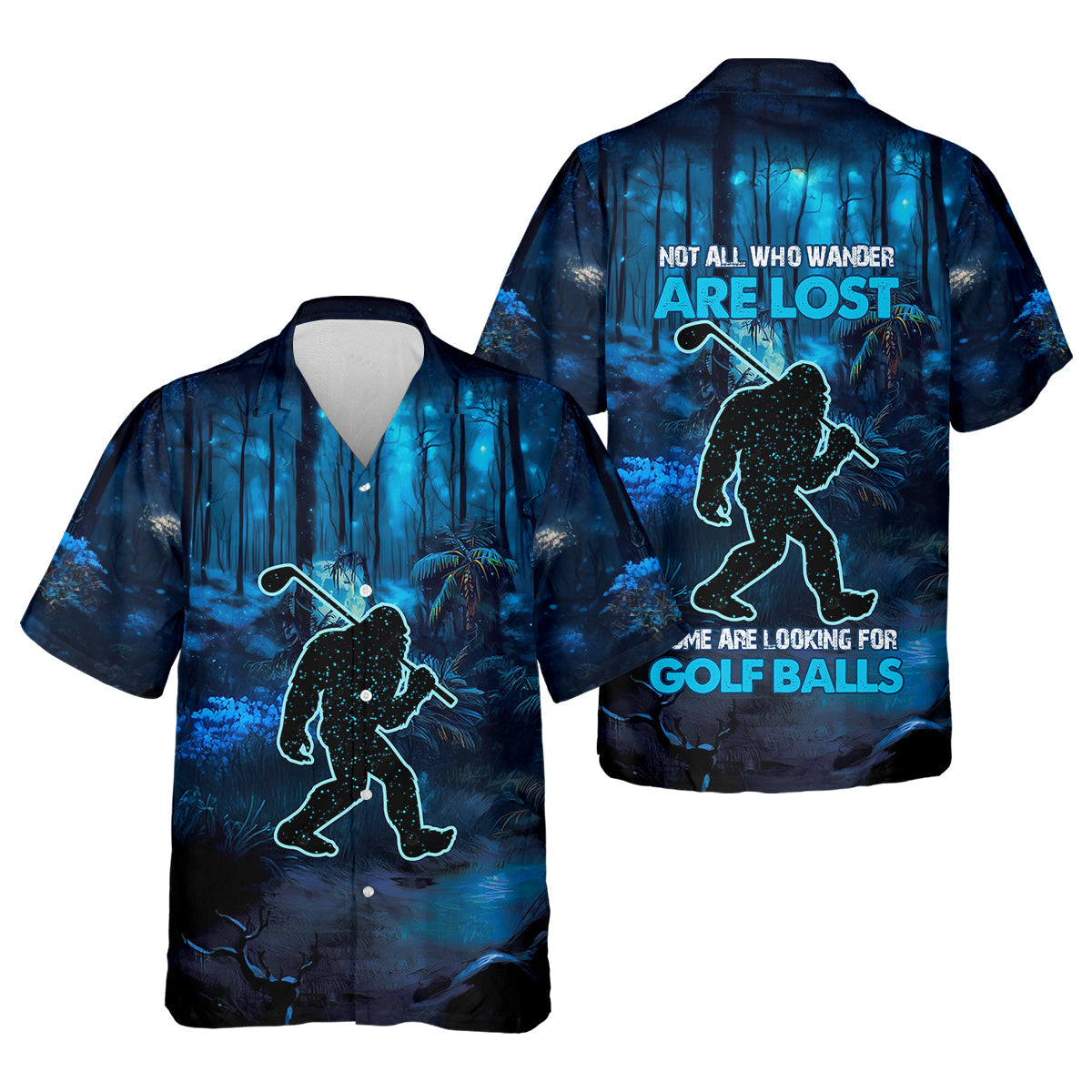 Not All Who Wander Are Lost Bigfoot Men's Golf Polo Shirt, Funny Golf Shirt, Dad Golf Gift