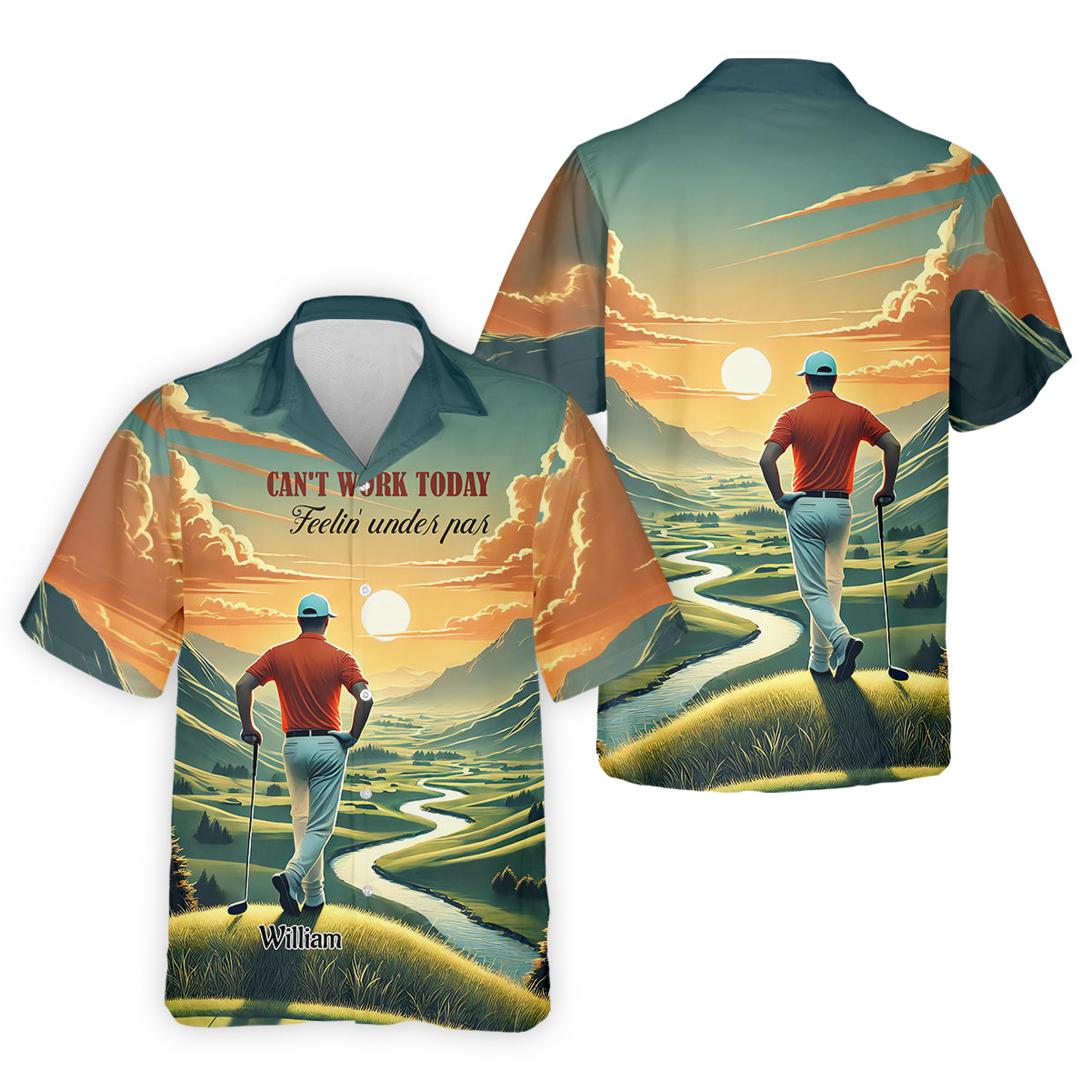 Can't Work Today Feelin' Under Par Custom Funny Golf Polo Shirt, Dad Golf Gifts