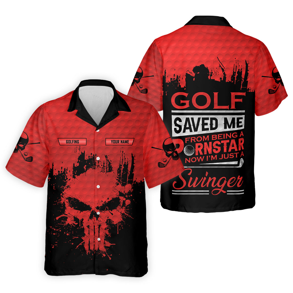 Golf Saved Me From Being A Porn Star Now I'm Just A Swinger Custom Funny Golf Polo Shirt, Dad Golf Gift