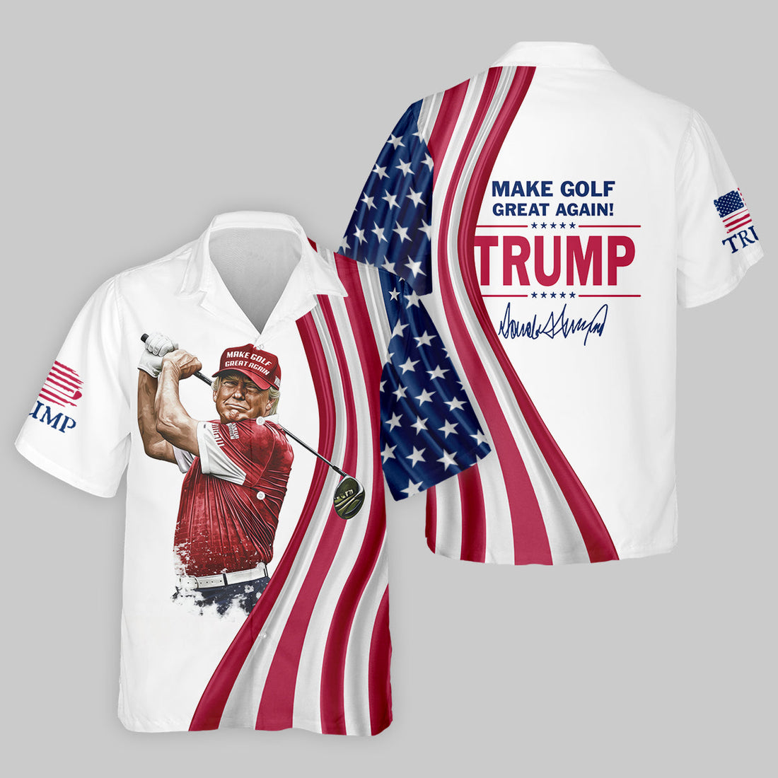 Make Golf Great Again Men's Golf Polo Shirt, Trump Funny Golf Shirt, Christmas Golf Gift