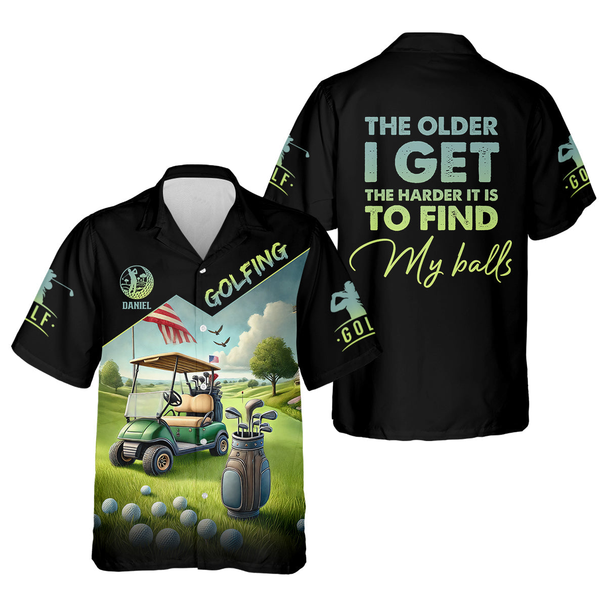 The Older I Get Custom Men's Golf Polo Shirt, Funny Golf Shirt, Dad Golf Gift