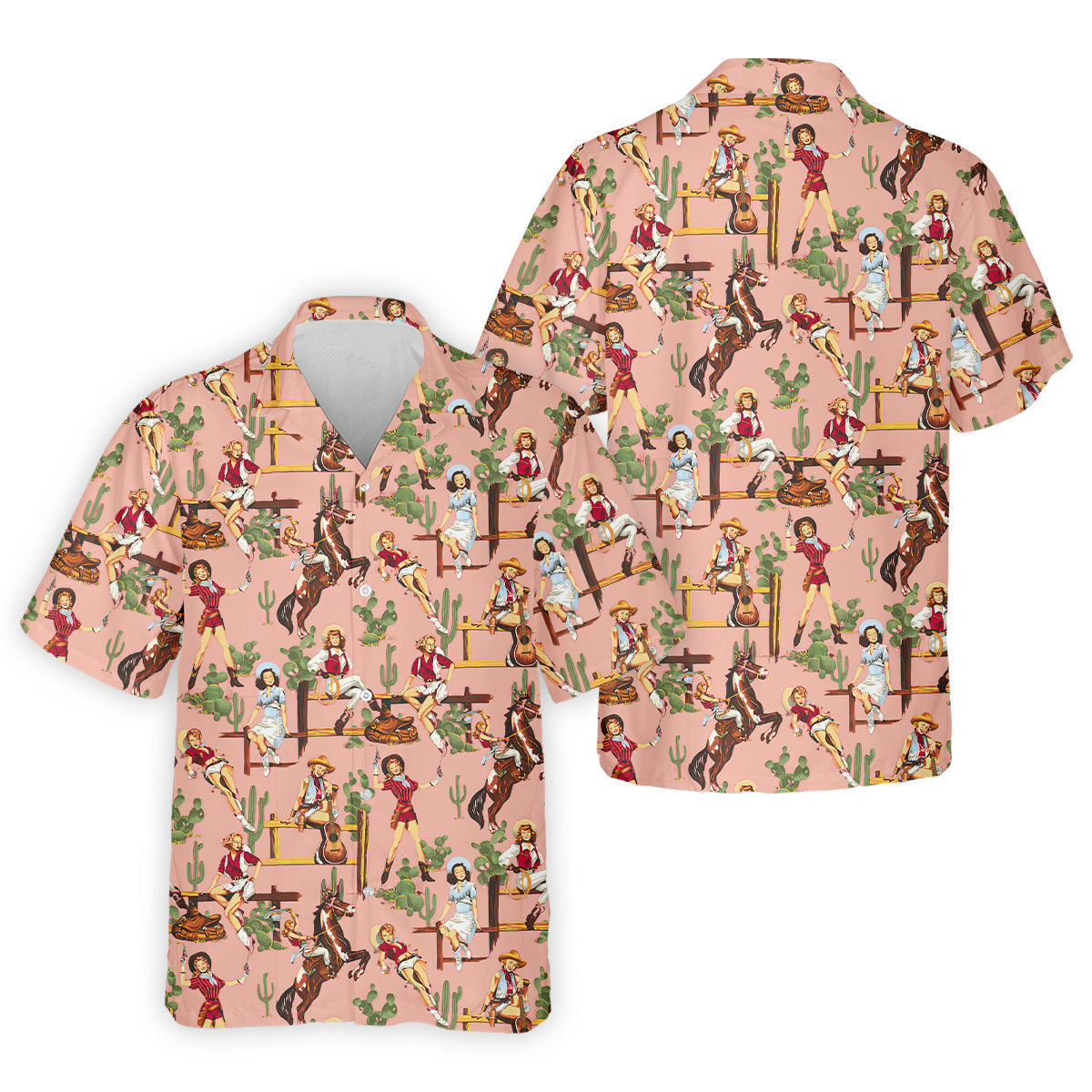 Desert Cowgirl Western Golf Shirt, Mens Golf Polo Shirts, Unique Gift For Golfer, Golfing Apparel