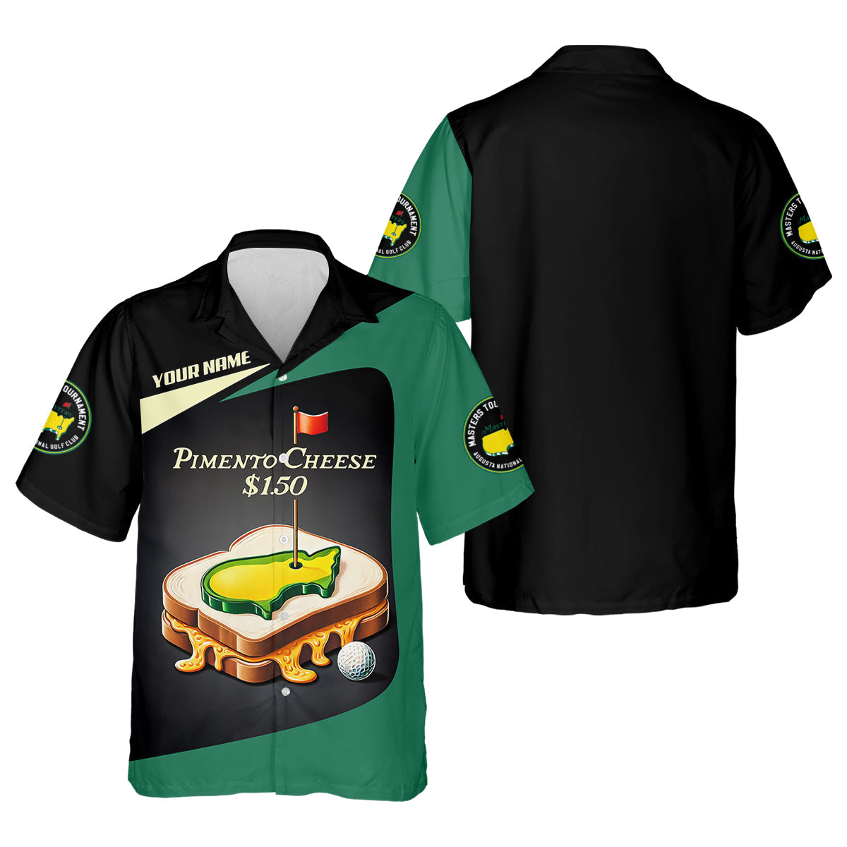 Pimento Cheese Augusta Golf Course Custom Men's Golf Polo Shirt, Funny Golf Gifts